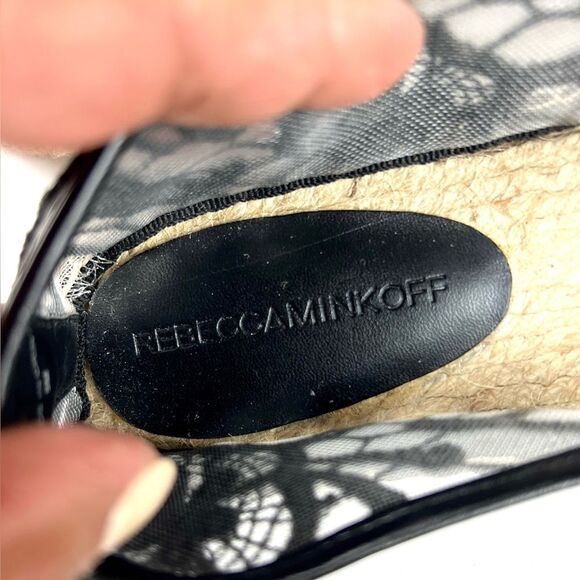 Rebecca Minkoff Jenny Black and Tan Espadrille Flats - Picture 9 of 11